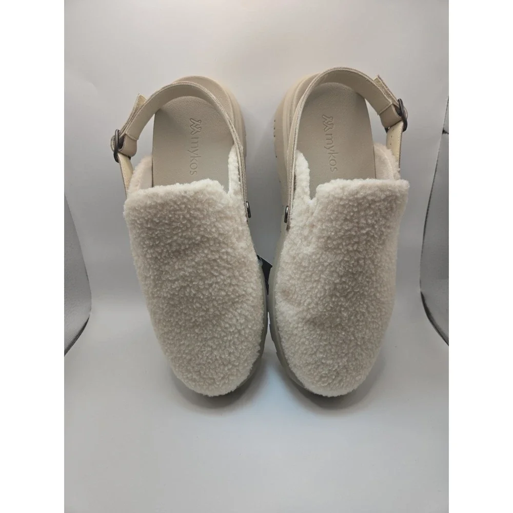 Mykos Women's Lilah Convertible Mule Adjustable Backstrap NWB Size 10 White